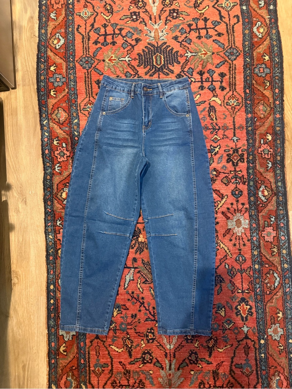High-Rise Barrel Women’s Blue Denim Jeans